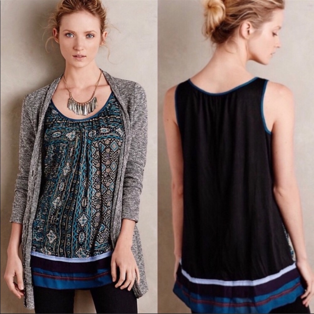One September by Anthropologie silky boho tunic